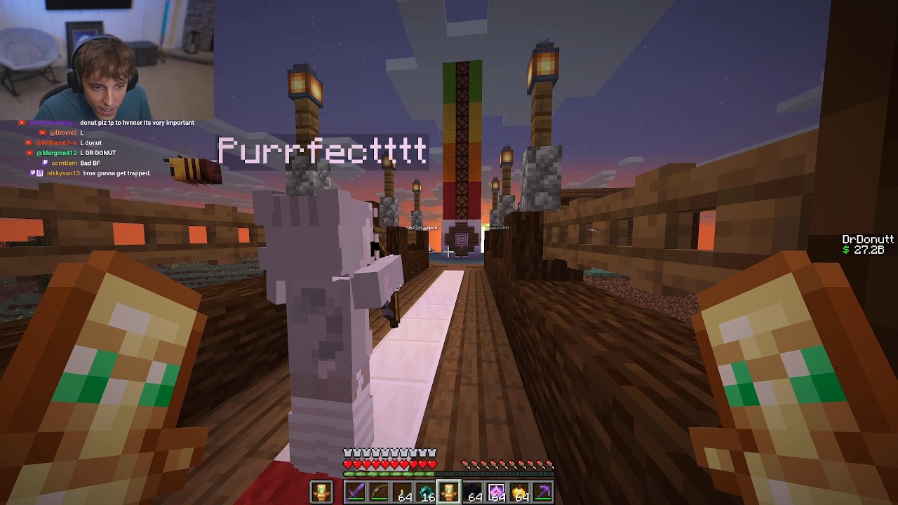DrDonut playing Minecraft on DonutSMP